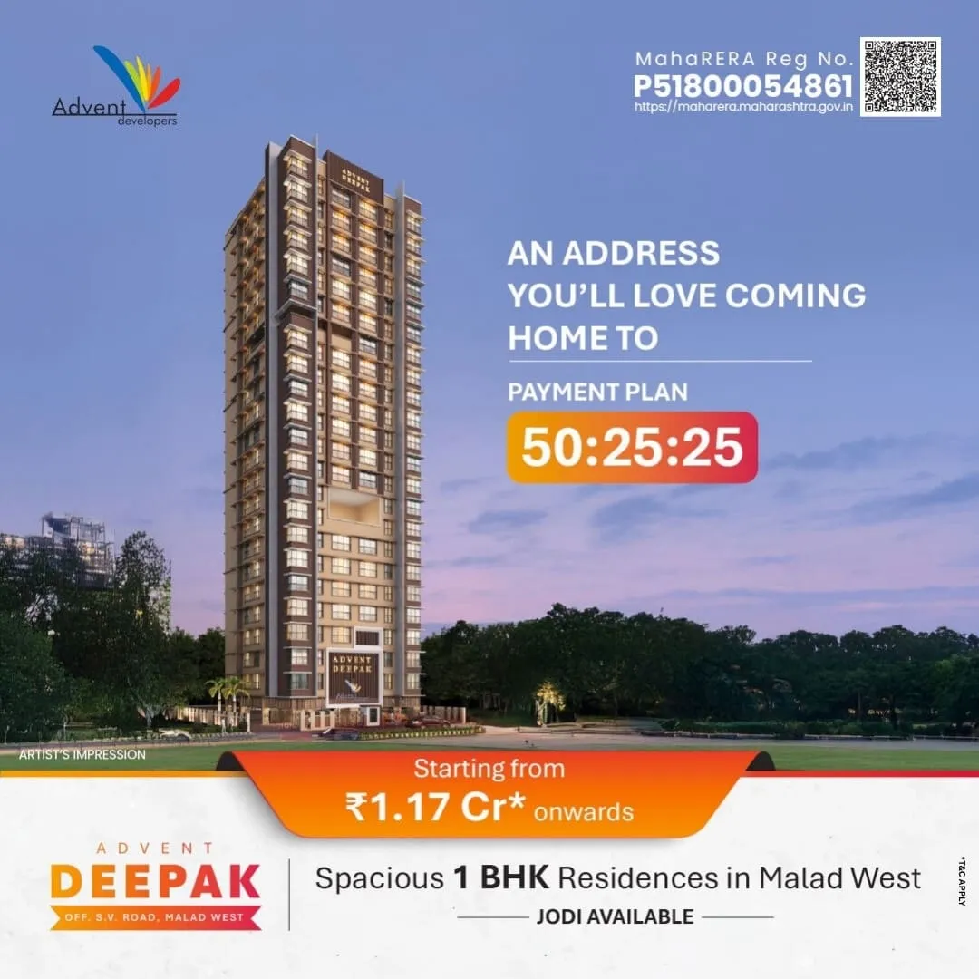 Advent Deepak 1BHK real estate ad creative Mumbai
